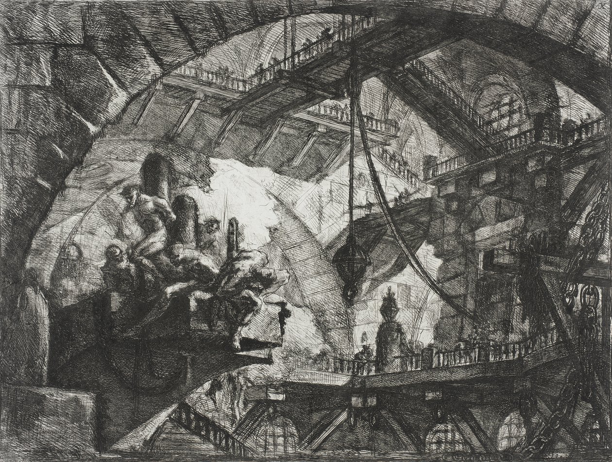 Fångar på en utskjutande plattform av Giovanni Battista Piranesi