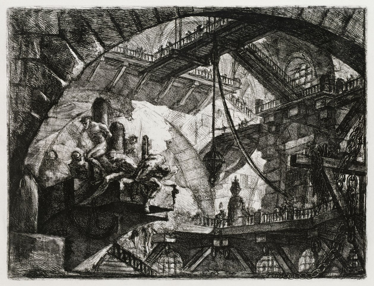 Fångar på en utskjutande plattform av Giovanni Battista Piranesi