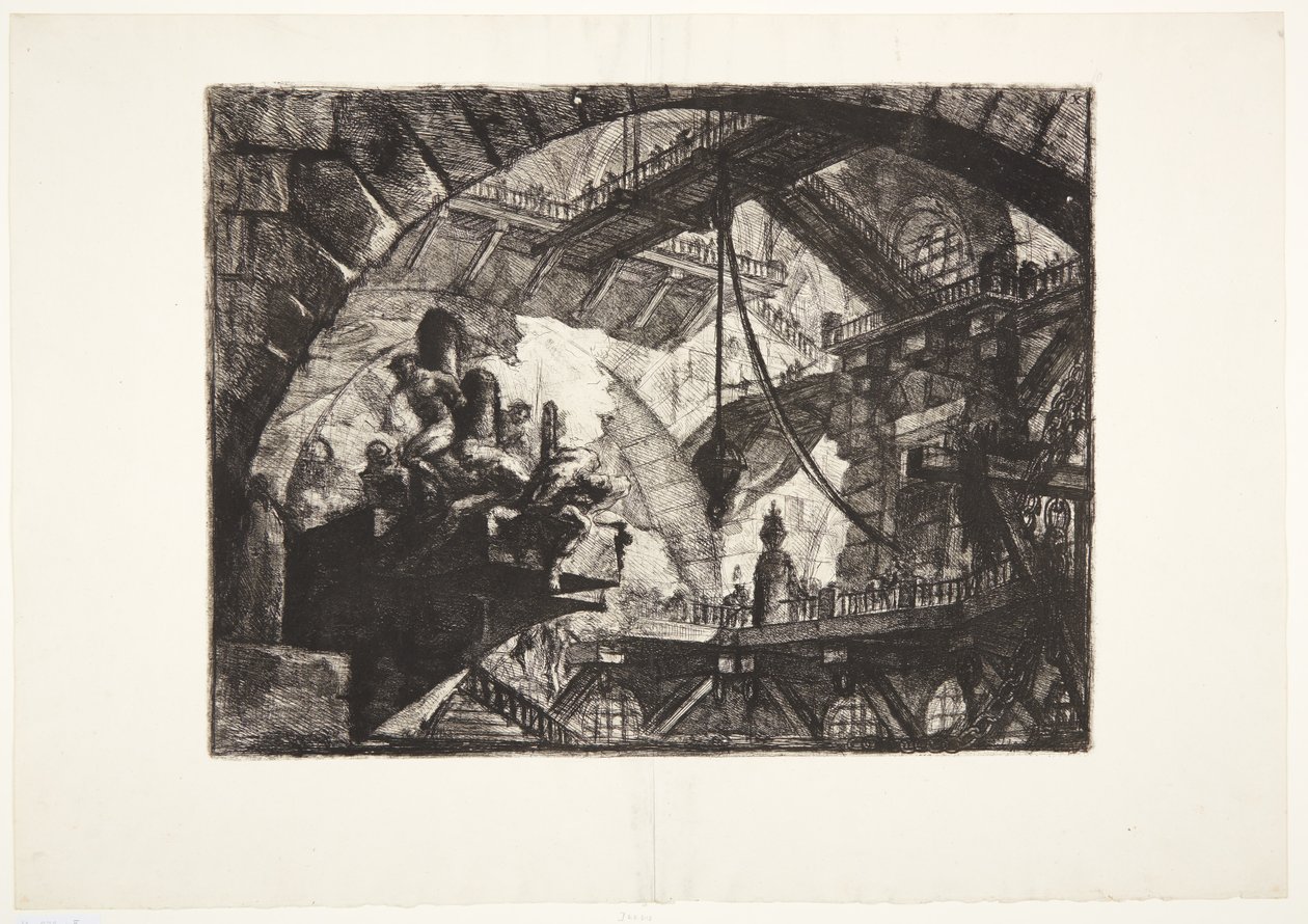 Fångar på en projekterande plattform av Giovanni Battista Piranesi