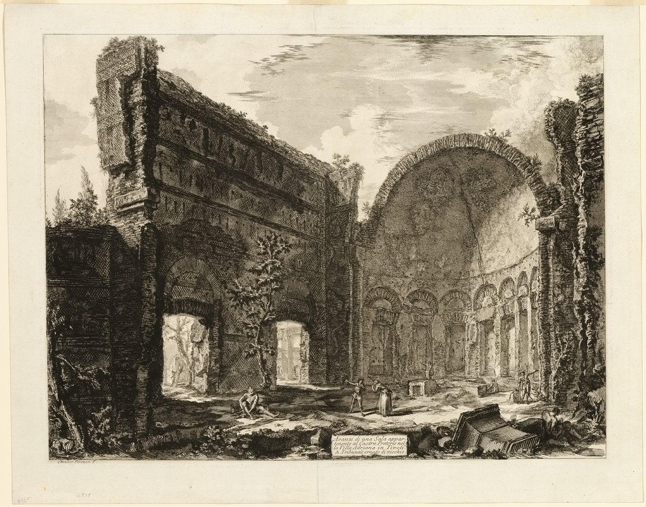 Rester av ett rum som tillhörde pretorianfortet vid Hadrianus villa, Tivoli, från Views of Rome av Giovanni Battista Piranesi
