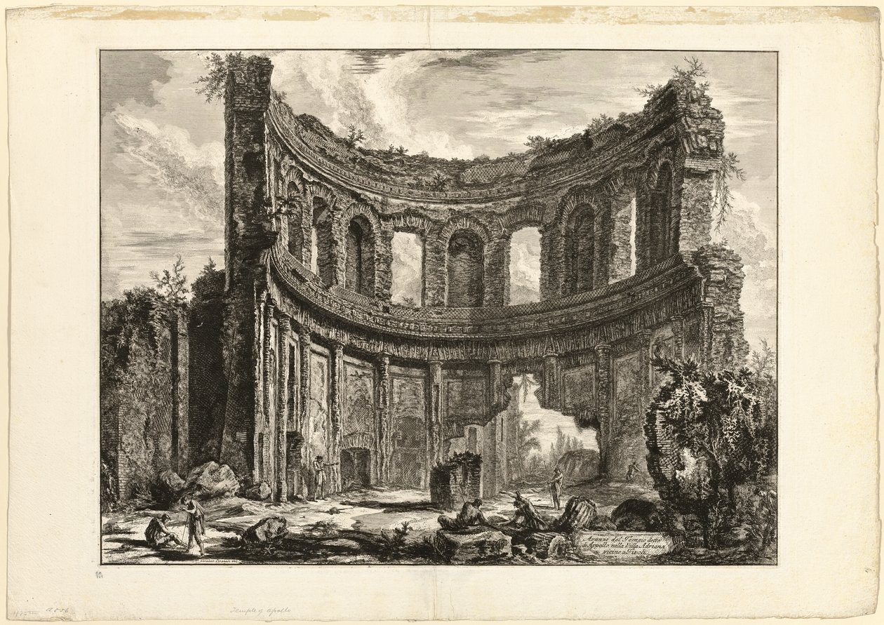 Rester av det så kallade Apollontemplet vid Hadrianus villa, Tivoli, från Views of Rome av Giovanni Battista Piranesi