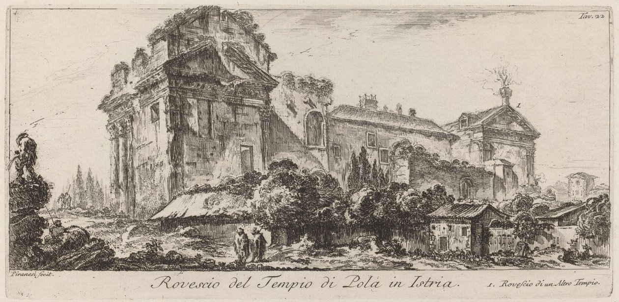 Baksidan av templet i Pula i Istrien av Giovanni Battista Piranesi