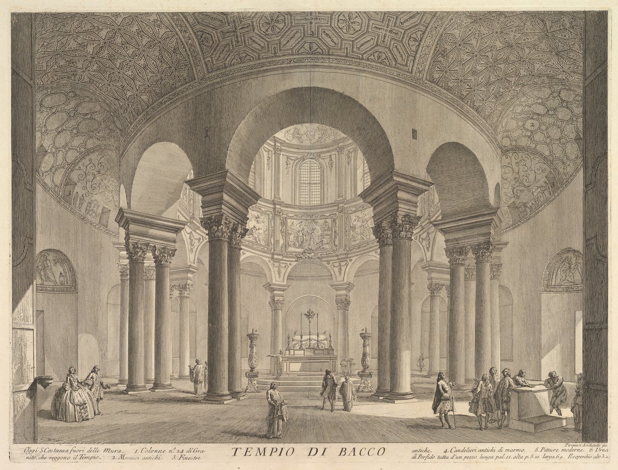 S. Constanza kallades felaktigt Bacchustemplet. Interiörvy av graven i S ..., ca. 1756. av Giovanni Battista Piranesi