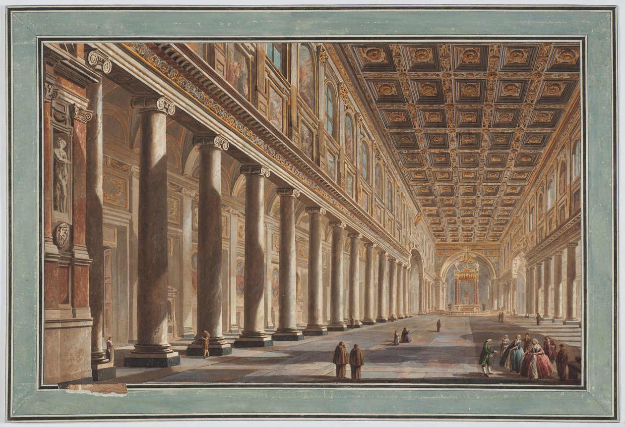 Santa Maria Maggiore, interiör, Rom av Giovanni Battista Piranesi