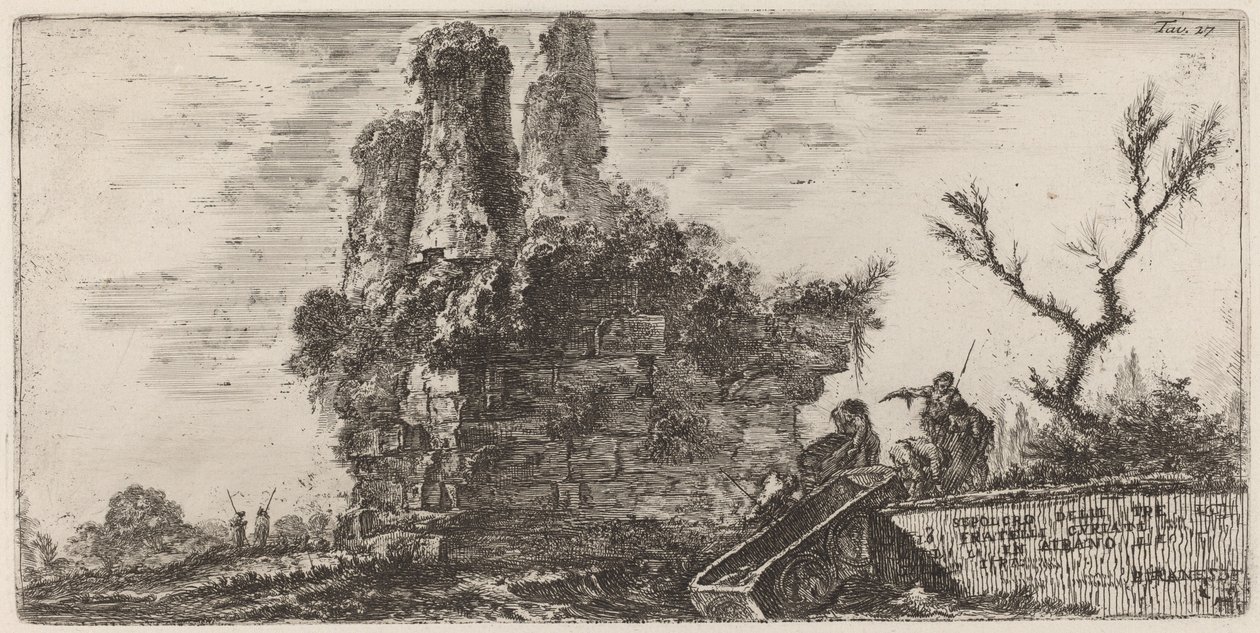 Grav av de tre bröderna Curiati i Albano av Giovanni Battista Piranesi