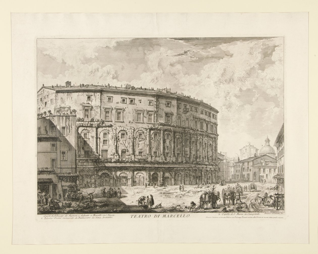 Marcellus teater (Marcellus teater), från utsikt över Rom av Giovanni Battista Piranesi