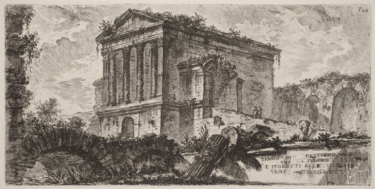 Clitumnustemplet mellan Foligno och Spoleto av Giovanni Battista Piranesi