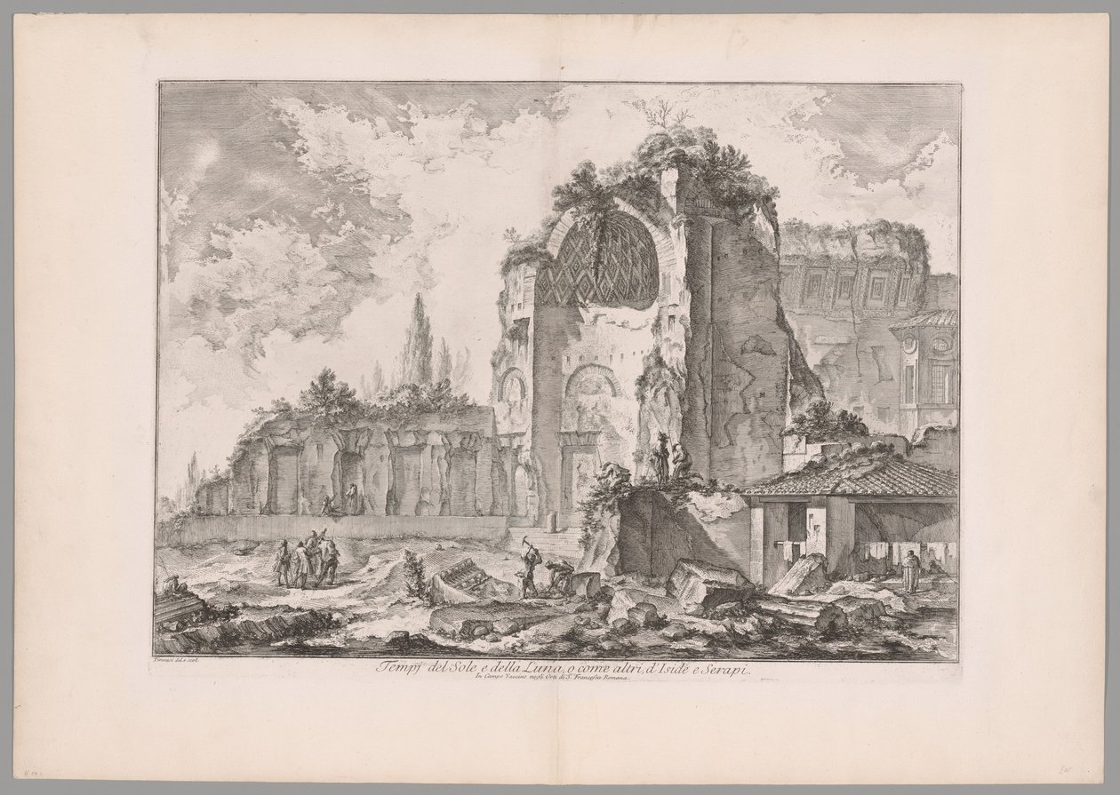 Temple of Sol and Luna..., från Views of Rome (Solens och månens tempel, eller som andra, av Isis och Serapis, från Views of Rome) av Giovanni Battista Piranesi