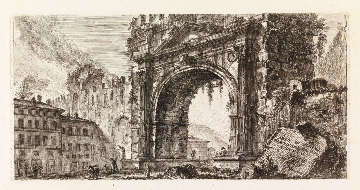 Augustusbågen i Rimini, ur serien Alcune vedute di Archi Trionfali, ed altri monumenti av Giovanni Battista Piranesi