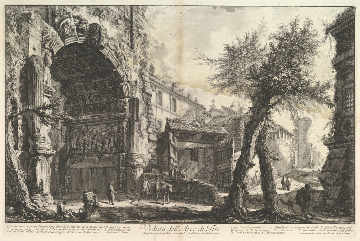 Titusbågen Utsikt över Titusbågen, ca. 1760. av Giovanni Battista Piranesi