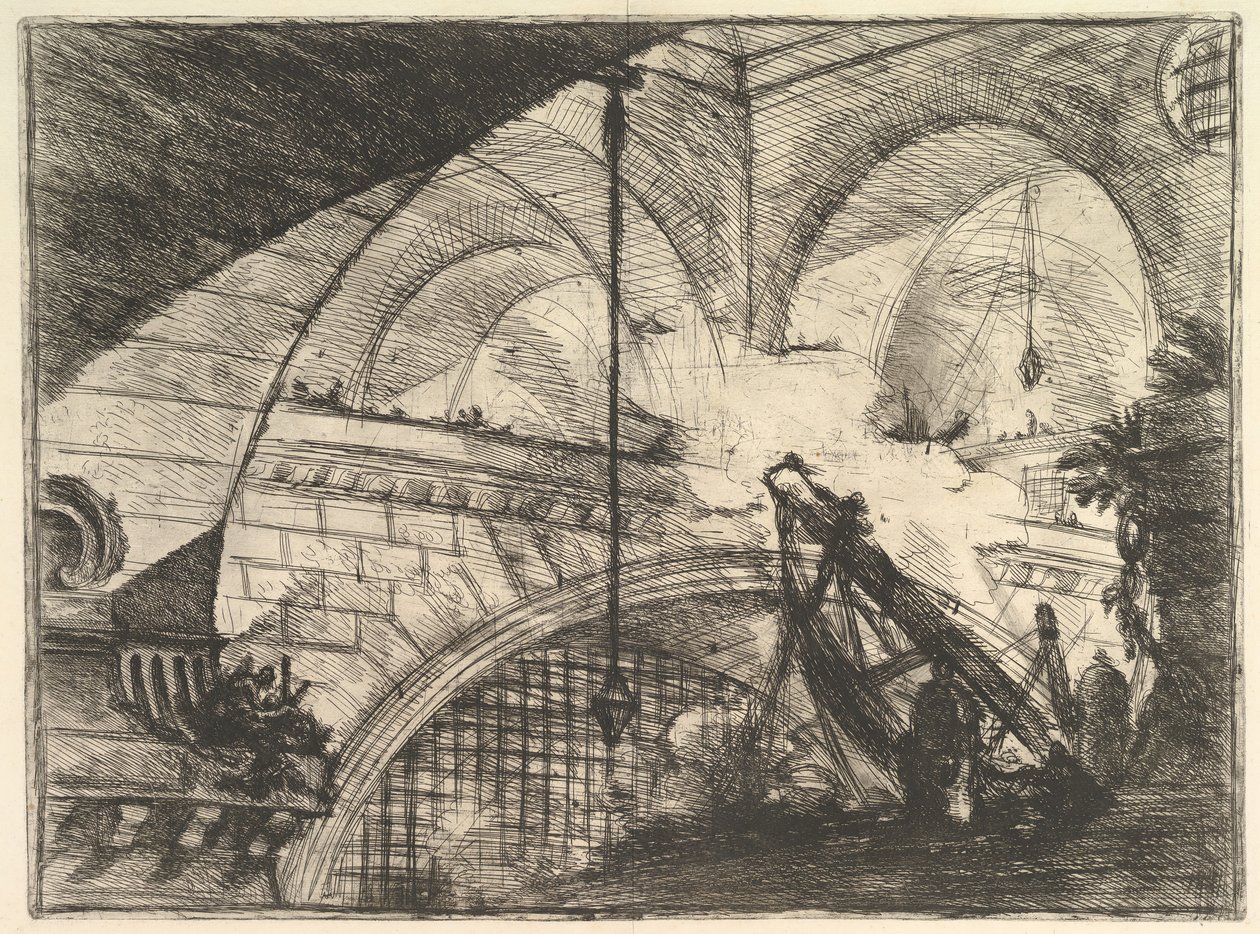 The Arch with a Shell Ornament, från Carceri dinvenzione Imaginary Prisons, ca. 1749-50. av Giovanni Battista Piranesi