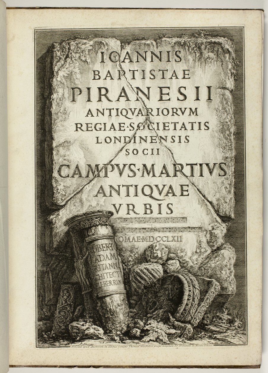 Campus Martius i det antika Rom, verk av G.B. Piranesi, Fellow i Royal Society of Antiquaries, London av Giovanni Battista Piranesi