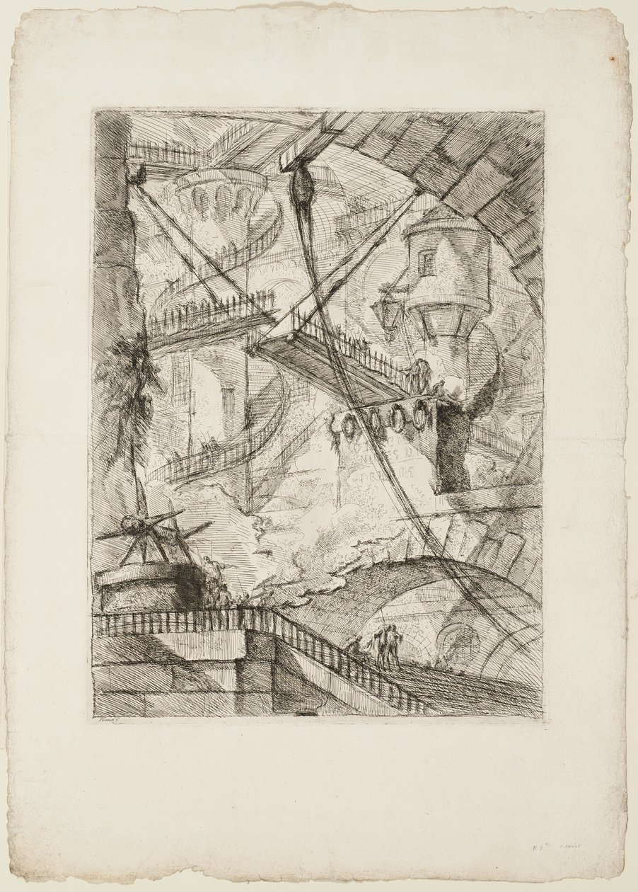 Drawbridge, skylt 7 från Imaginary Prisons av Giovanni Battista Piranesi