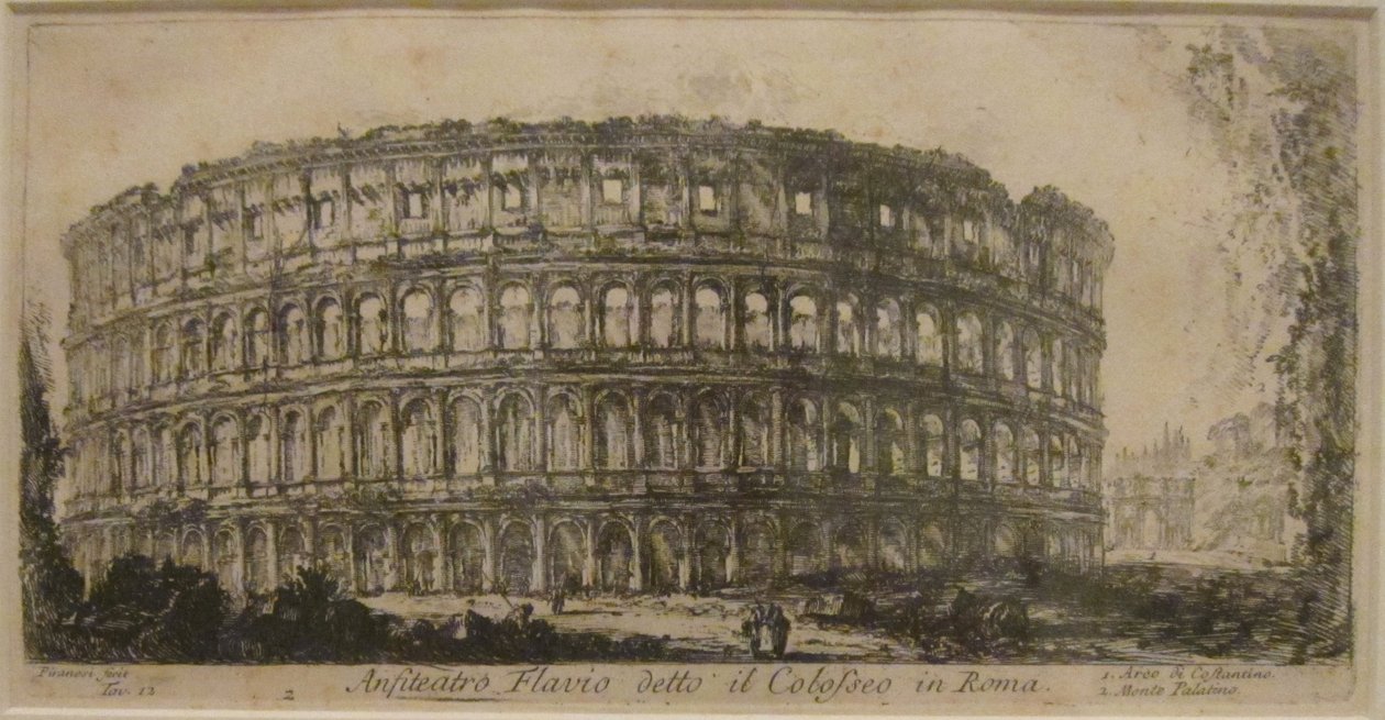 "Den flaviska amfiteatern" från "Vyer över Rom" av Piranesi, etsning, Honolulu Museum of Art av Giovanni Battista Piranesi