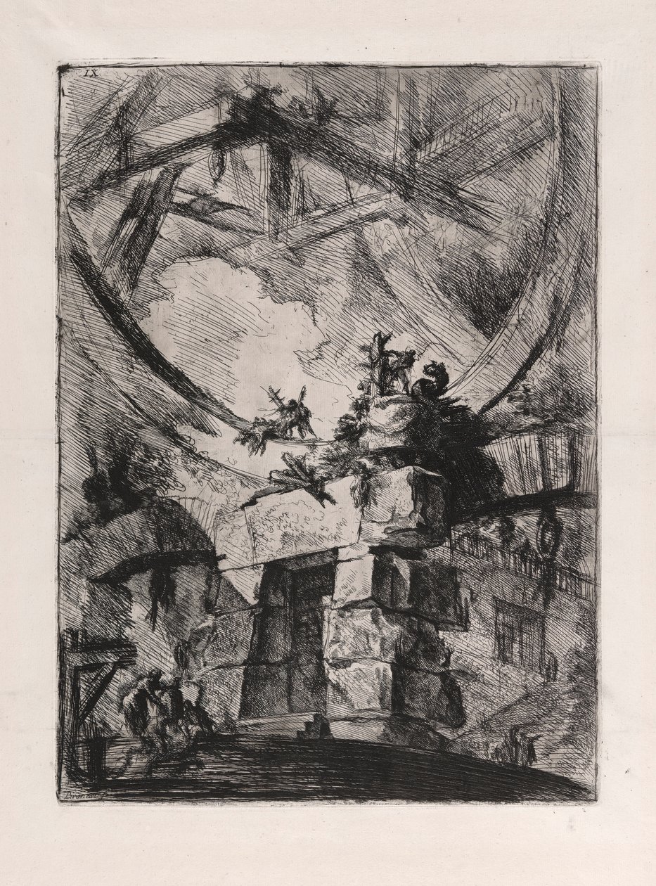 The Giant Wheel, skylt 9 från Carceri d av Giovanni Battista Piranesi