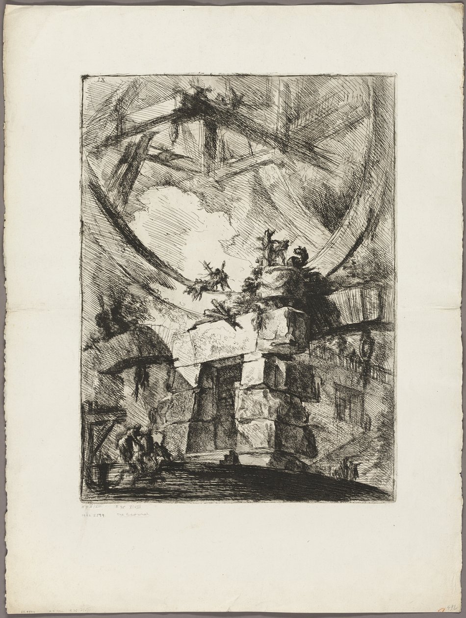 The Giant Wheel, skylt 9 från Imaginary Prisons av Giovanni Battista Piranesi