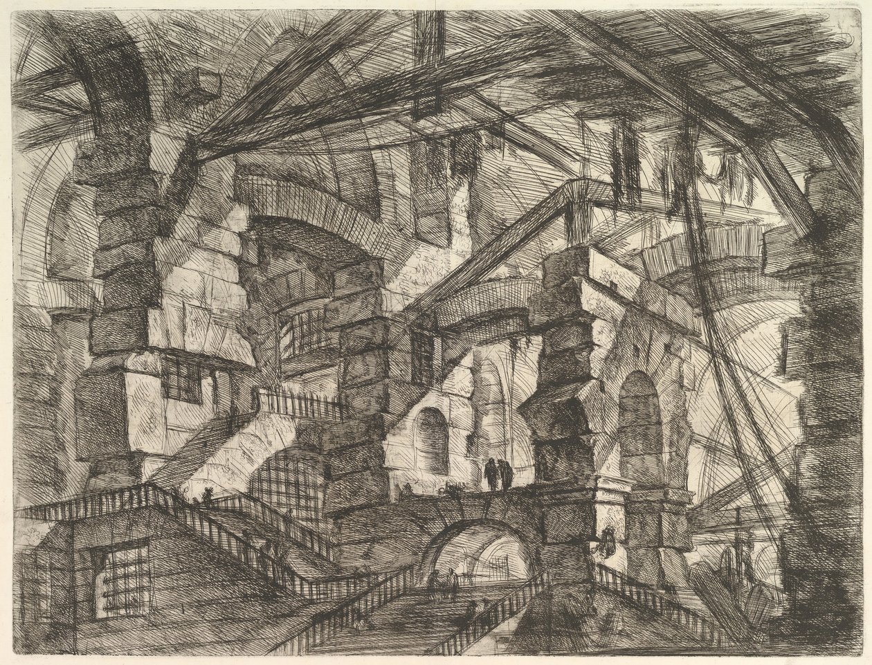 Den gotiska bågen, från Carceri dinvenzione Imaginary Prisons, ca. 1749-50. av Giovanni Battista Piranesi