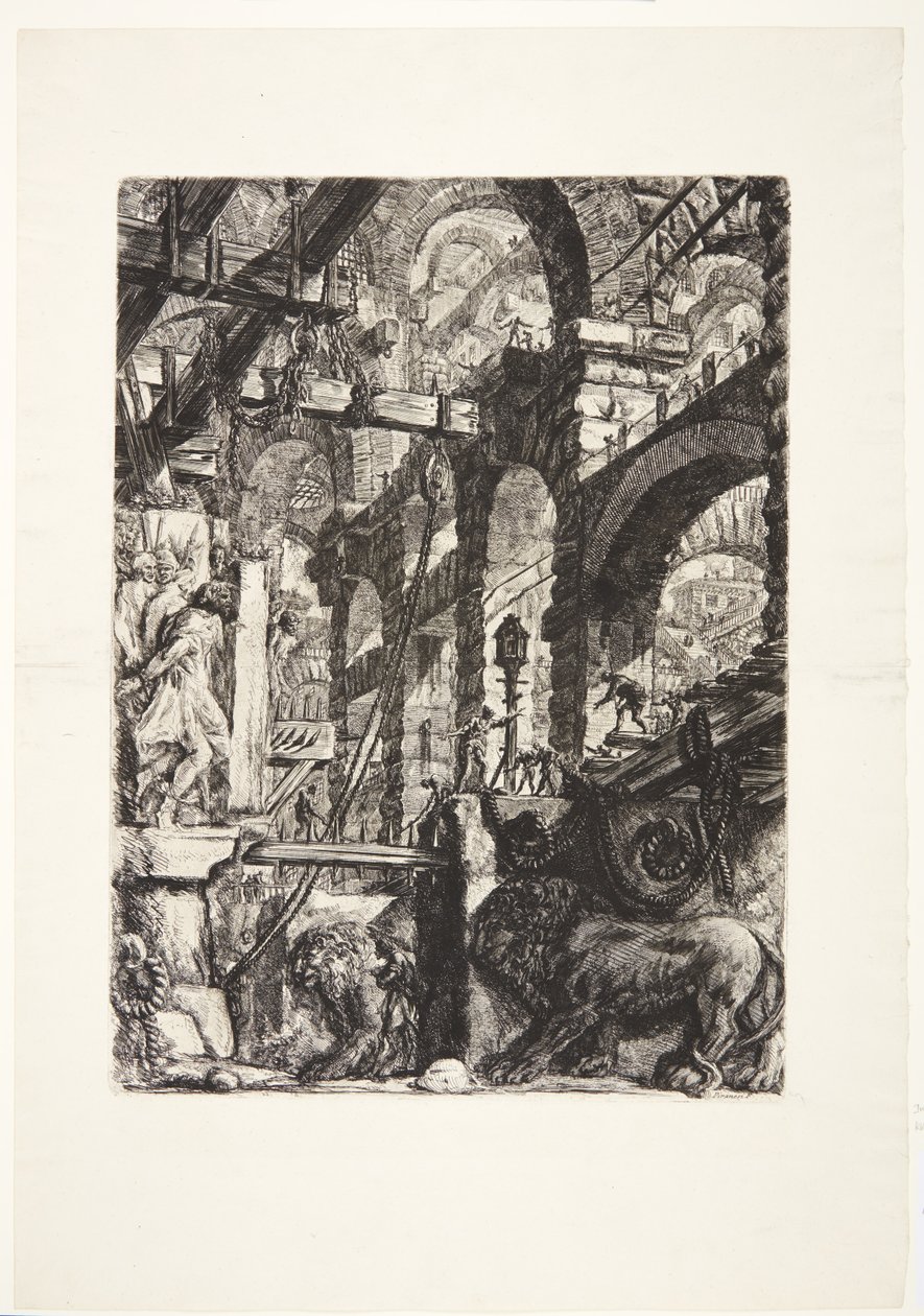 Lion-Bas-relieferna av Giovanni Battista Piranesi