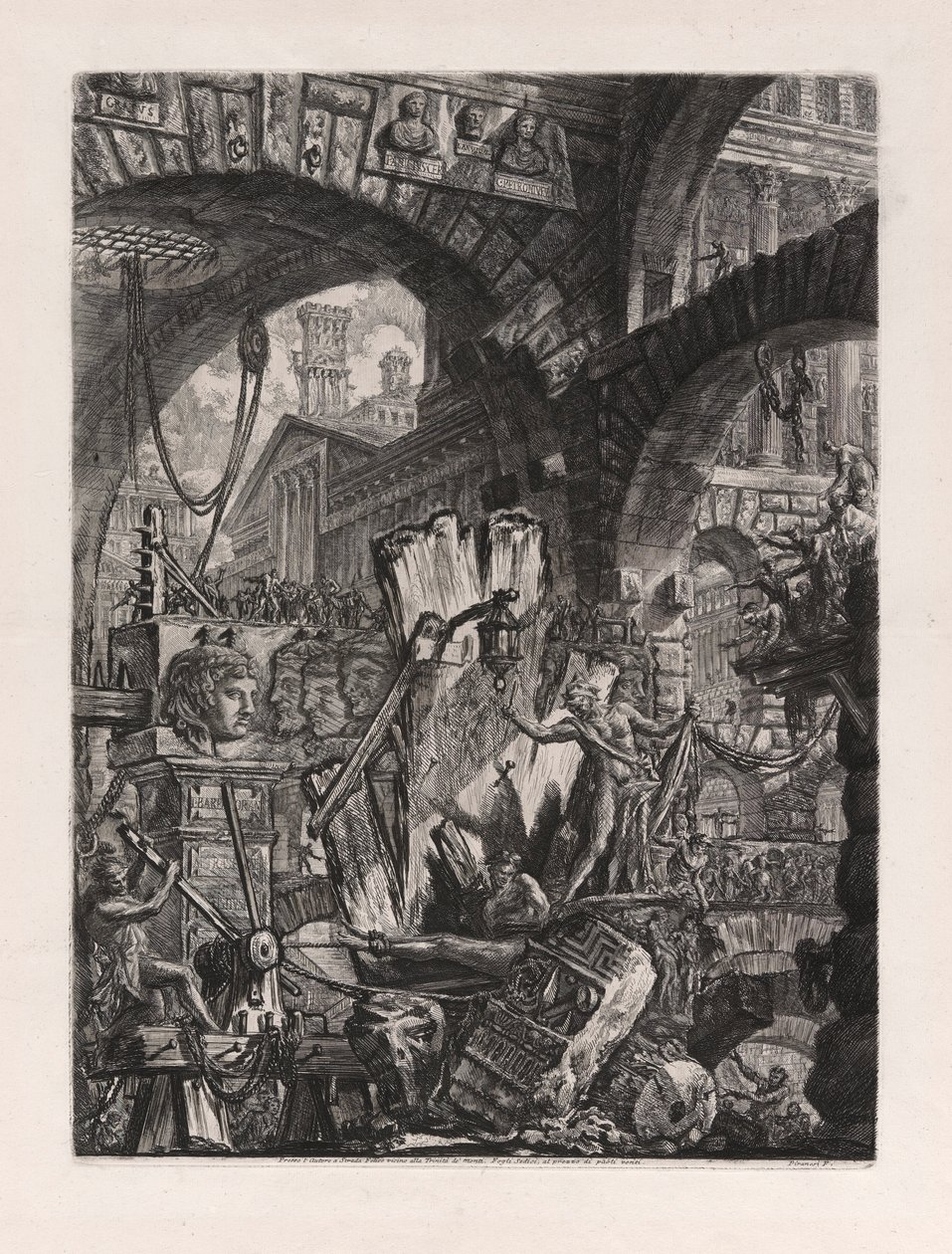 The Man on the Rack, skylt 2 från Carceri d av Giovanni Battista Piranesi