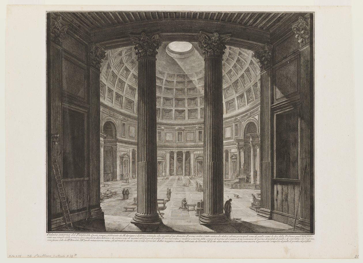 Pantheon, interiör av Giovanni Battista Piranesi