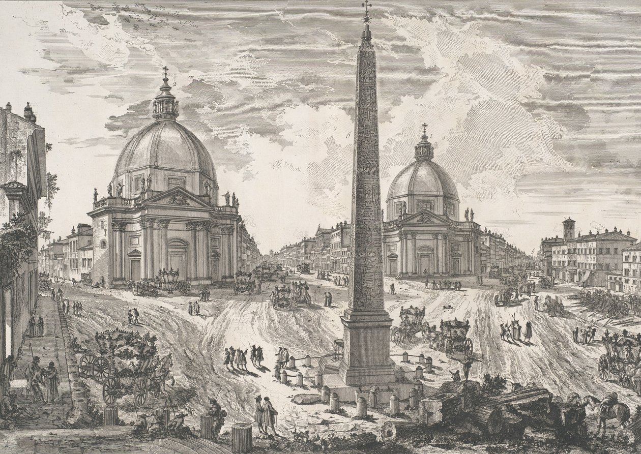 Piazza del Popolo Utsikt över Piazza del Popolo, ca. 1750. av Giovanni Battista Piranesi