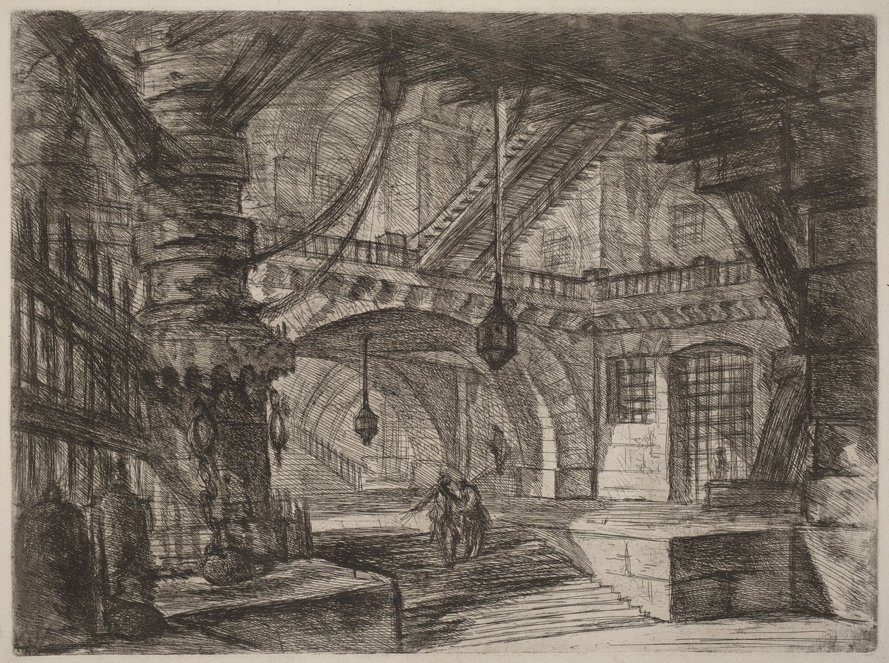Bryggan med kedjor av Giovanni Battista Piranesi