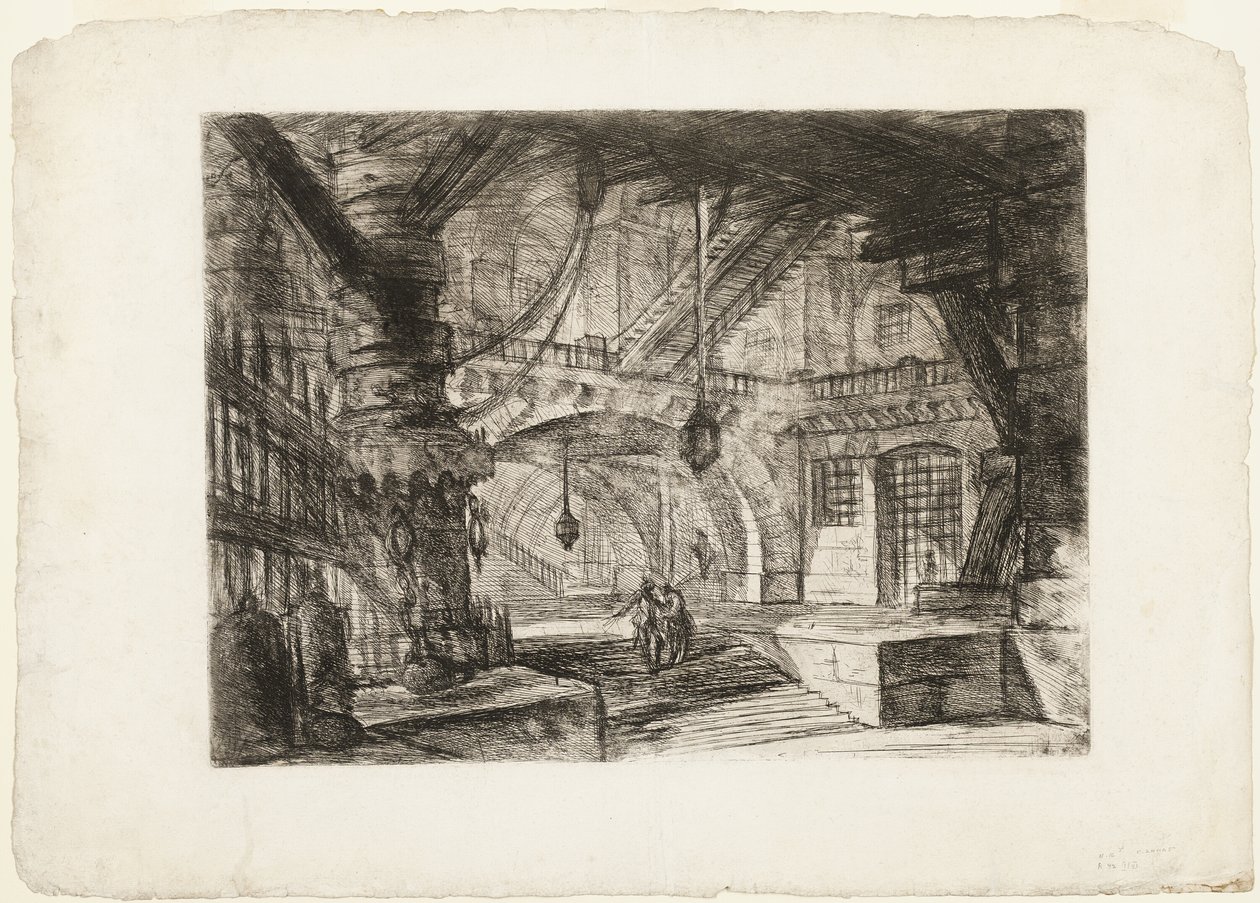 Piren med kedjor, skylt 16 från Imaginary Prisons av Giovanni Battista Piranesi