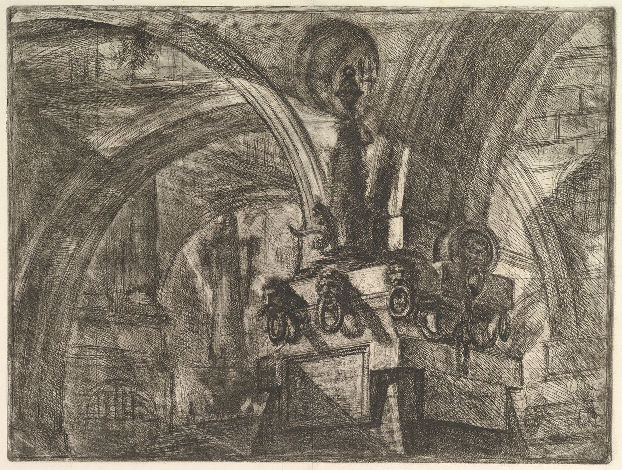 Piren med en lampa, från Carceri dinvenzione Imaginary Prisons, ca. 1749-50. av Giovanni Battista Piranesi