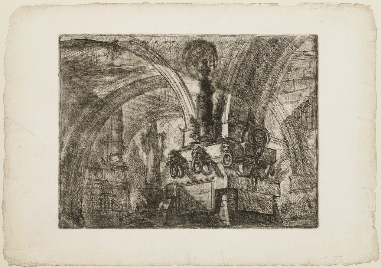 Piren med en lampa, skylt 15 från Imaginary Prisons av Giovanni Battista Piranesi