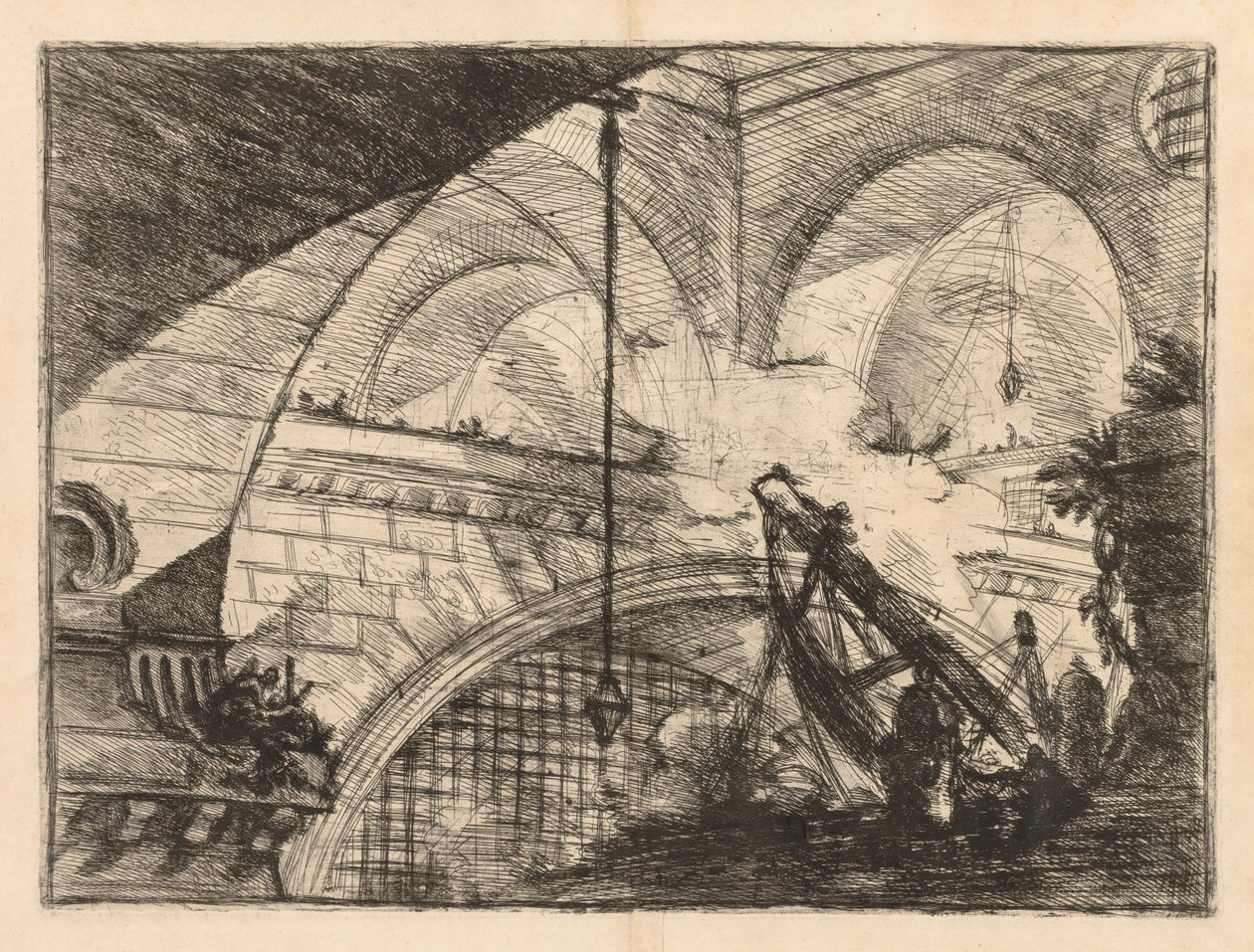 Fängelserna: En serie gallerier med kranliknande uppförande av balkar av Giovanni Battista Piranesi