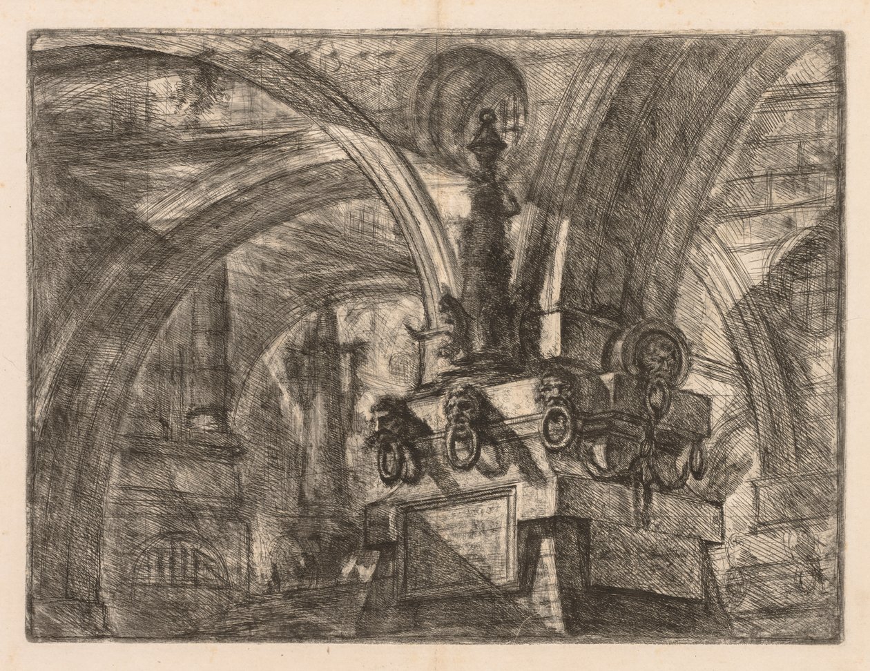 The Prisons: Round Arches Springing from a Square Column av Giovanni Battista Piranesi