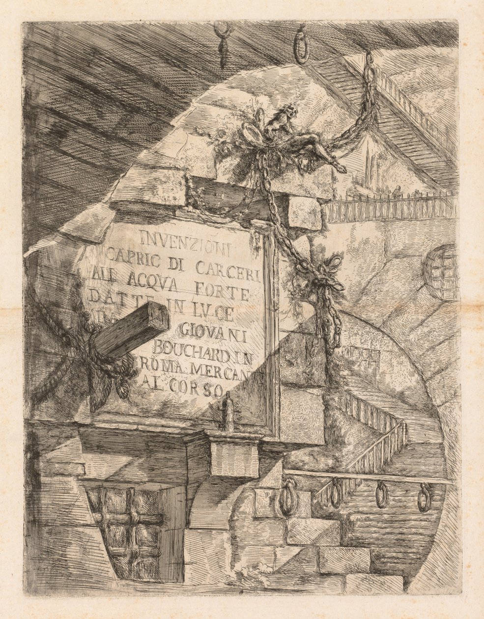 The Prisons: Titelsida -- Interiör av ett fängelse av Giovanni Battista Piranesi