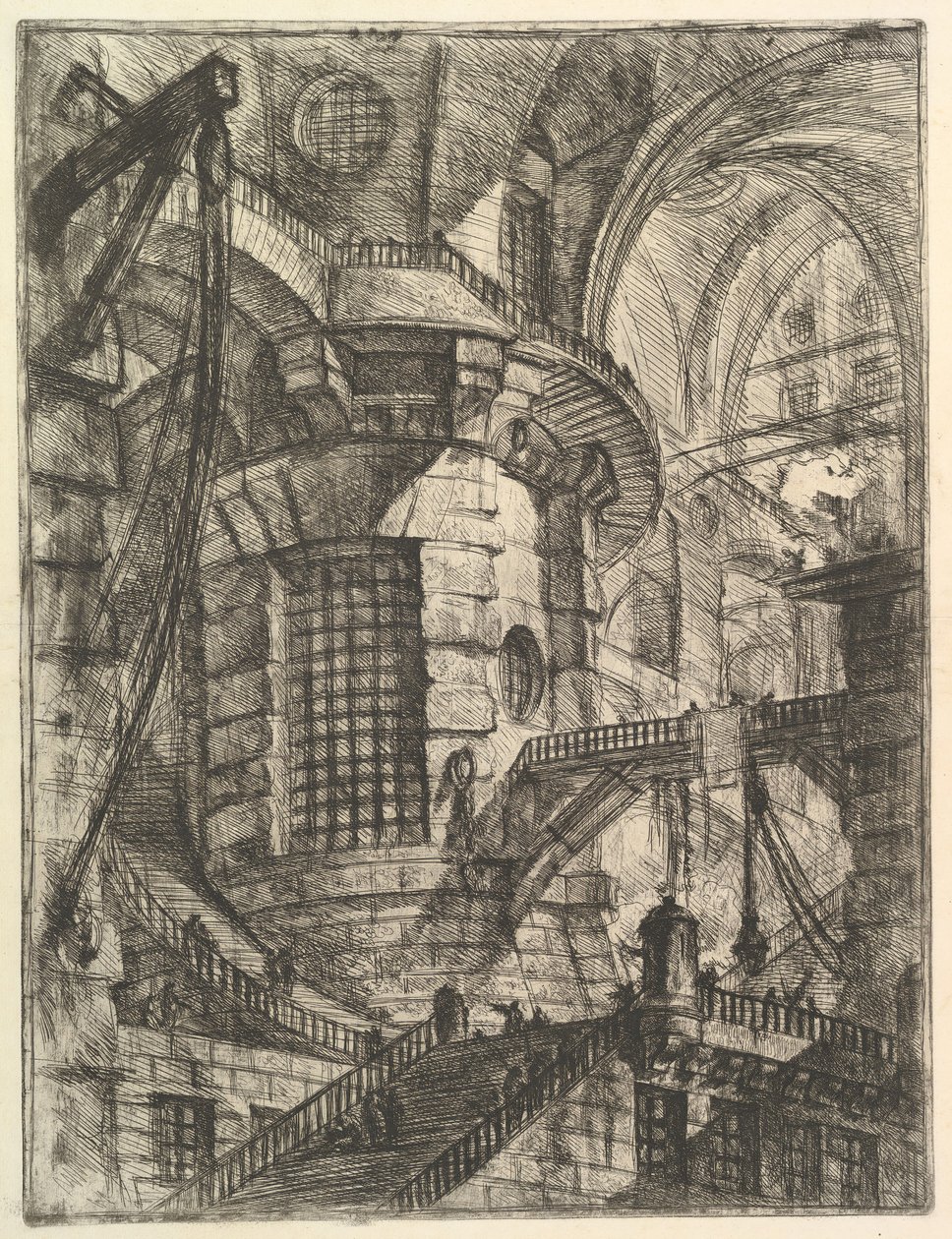 Runda tornet, från Carceri dinvenzione Imaginary Prisons, ca. 1749-50. av Giovanni Battista Piranesi