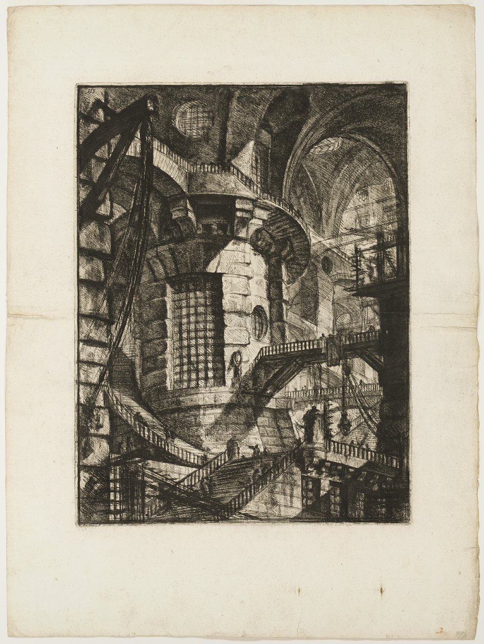 Runda tornet, skylt 3 från Imaginary Prisons av Giovanni Battista Piranesi