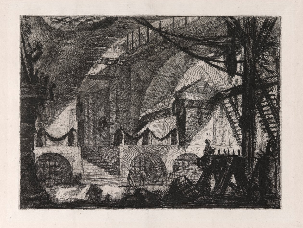 The Sawhorse, skylt 12 från Carceri d av Giovanni Battista Piranesi