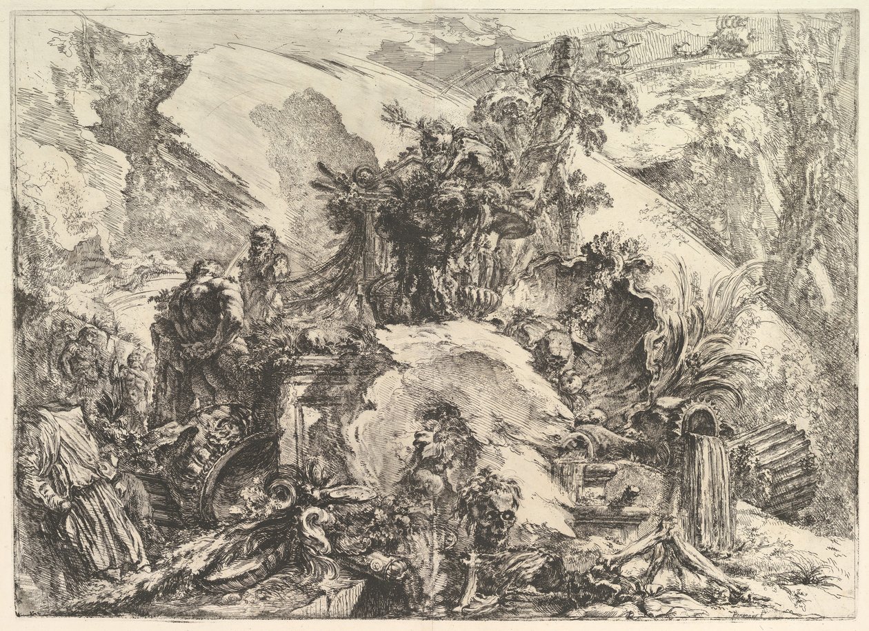 The Skeletons, från Grotteschi Grotesques, ca. 1748. av Giovanni Battista Piranesi