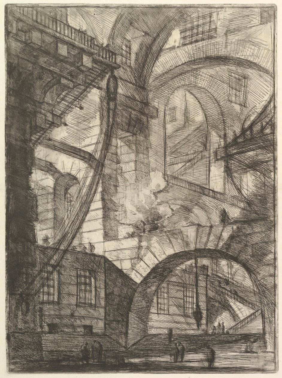 The Smoking Fire, från Carceri dinvenzione Imaginary Prisons, ca. 1749-50. av Giovanni Battista Piranesi