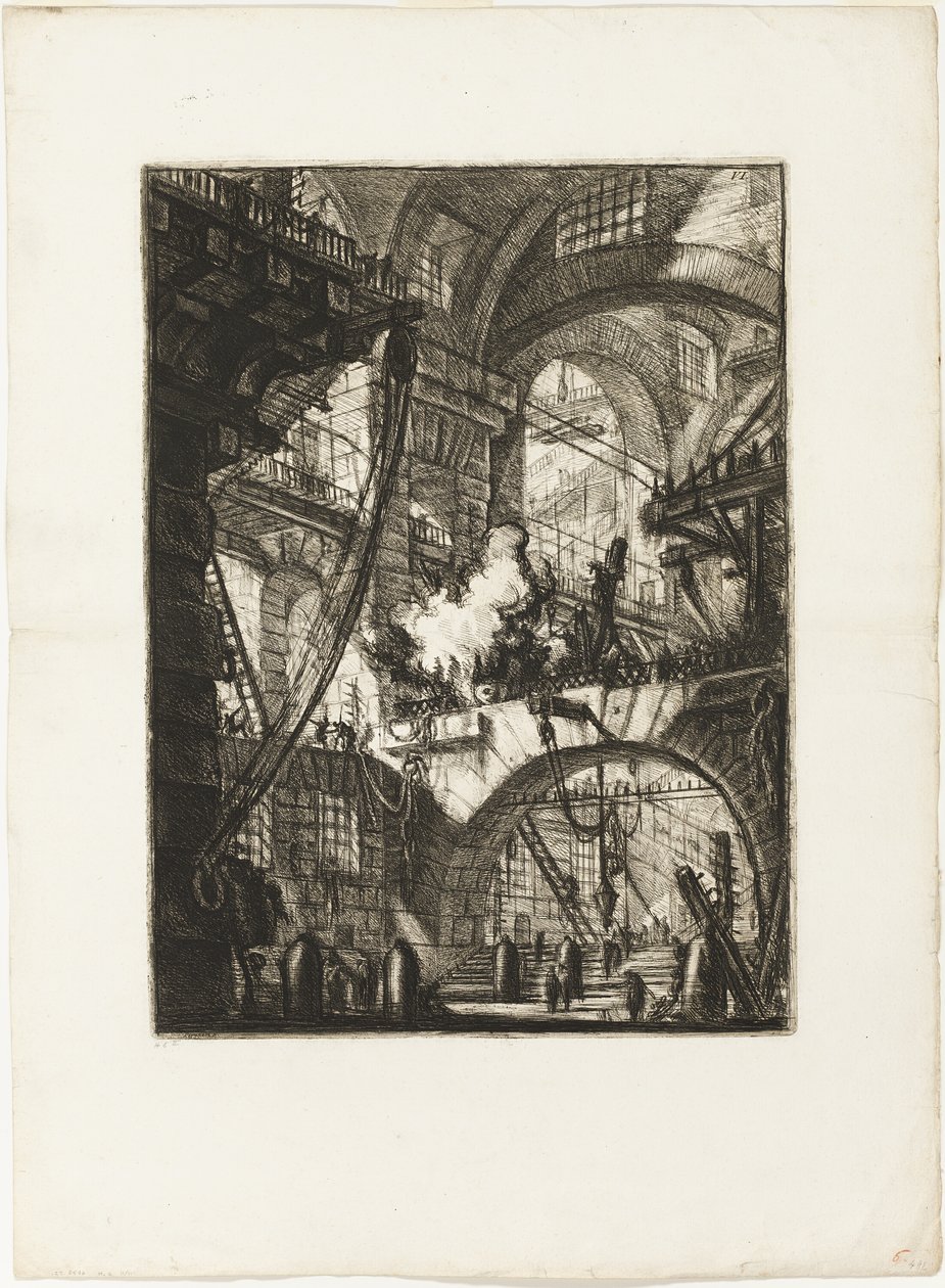 The Smoking Fire, skylt 6 från Imaginary Prisons av Giovanni Battista Piranesi
