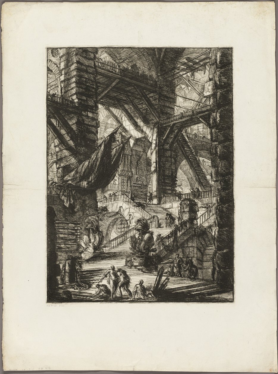 Trappan med troféer, skylt 8 från Imaginary Prisons av Giovanni Battista Piranesi