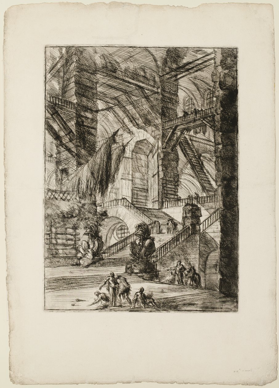 Trappan med troféer, skylt 8 från Imaginary Prisons av Giovanni Battista Piranesi