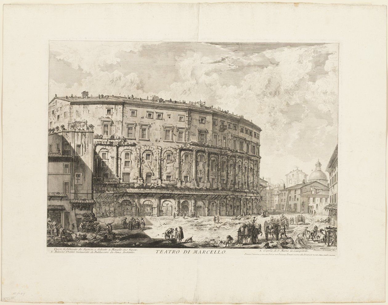 Marcellus teater, från utsikt över Rom av Giovanni Battista Piranesi