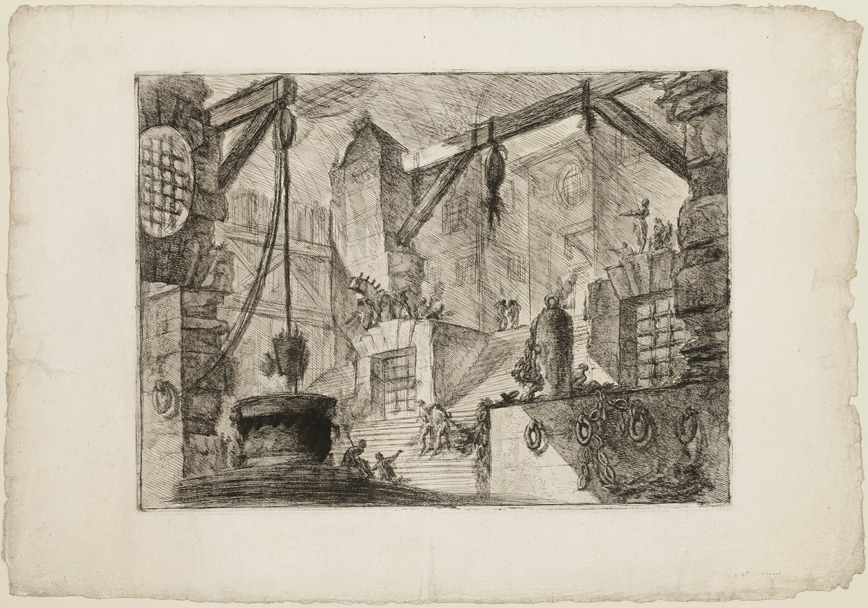 The Well、Imaginary Prisons Swedish のプレート 13 av Giovanni Battista Piranesi