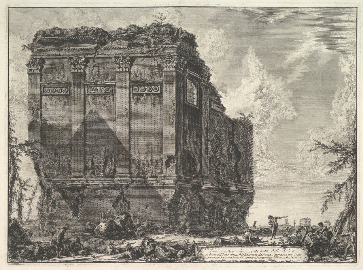 Det så kallade Salustemplet, på vägen till Albano antika tempel, allmänt känt som ..., ca. 1763. av Giovanni Battista Piranesi