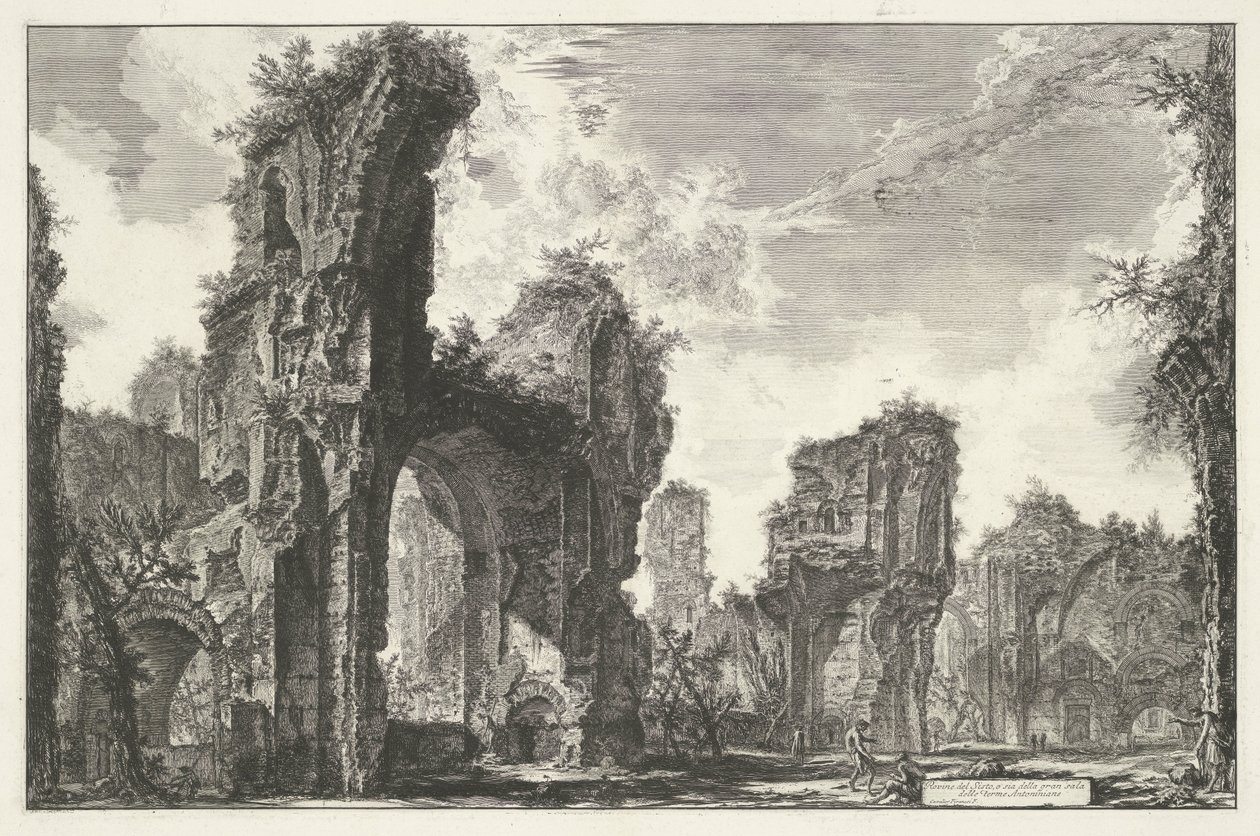 Thermen van Caracalla te Rom Ruinerna av Sisto, eller båda av den stora salen i Terme Antoniniane (titel på objektet) Gezichten op Rome (serietitel) Utsikter över Rom tecknade och graverade av Giambattista Piranesi-arkitekten Ve(nez)iano (serietitel) av Giovanni Battista Piranesi