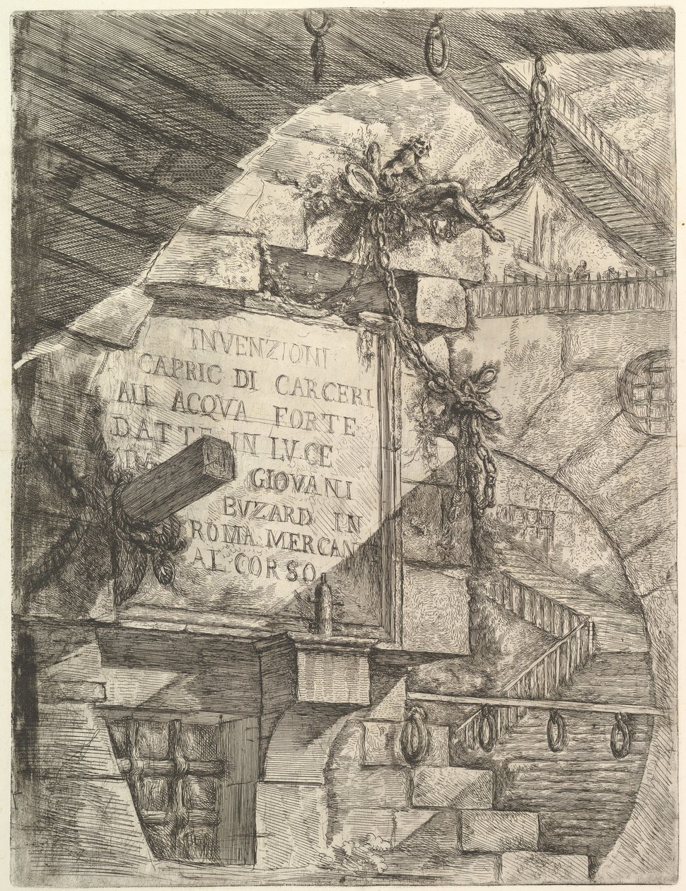 Titelsida, från Carceri dinvenzione Imaginary Prisons, ca. 1749-50. av Giovanni Battista Piranesi