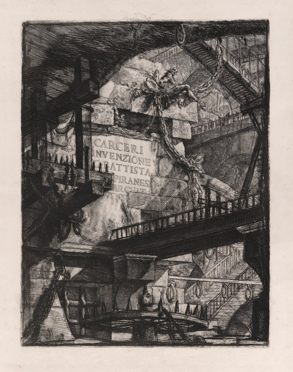 Titelskylt, skylt 1 från Carceri d av Giovanni Battista Piranesi