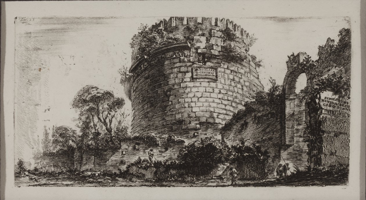 Caecilia Metellas grav som kallas Capo di Bove, eller Oxehuvud av Giovanni Battista Piranesi