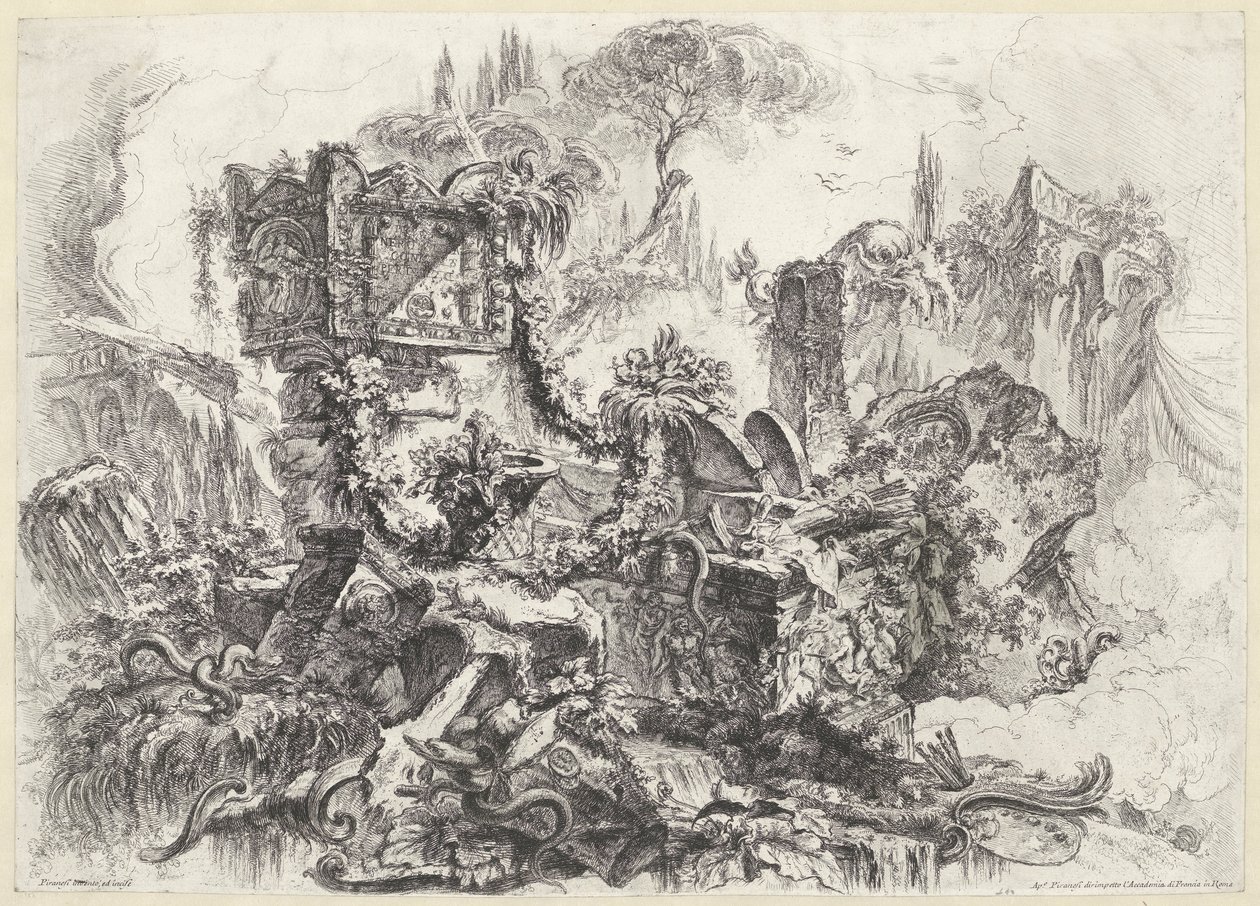 Tombs van Nero Dekorativa infall (tidigare serietitel) Grotesker (serietitel) av Giovanni Battista Piranesi