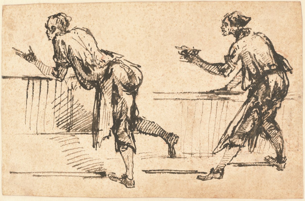Två arbetare vid bord (recto) av Giovanni Battista Piranesi