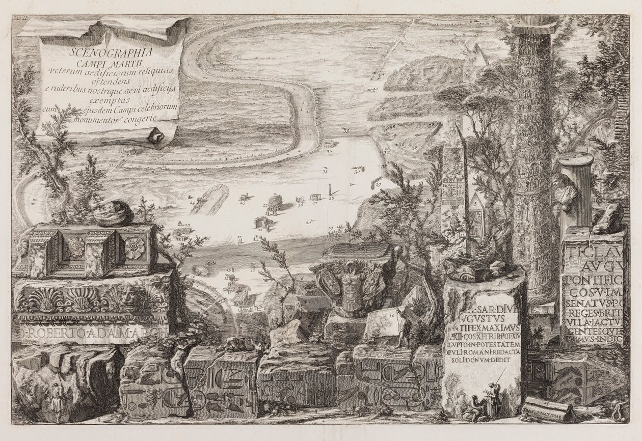 Utsikt över Campus Martius av Giovanni Battista Piranesi